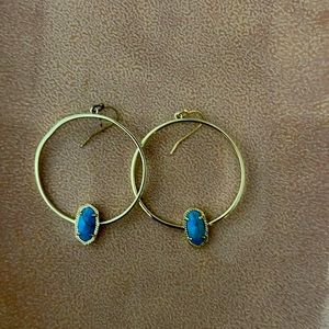 Kendra Scott Gold Elora Hoop with Turquoise